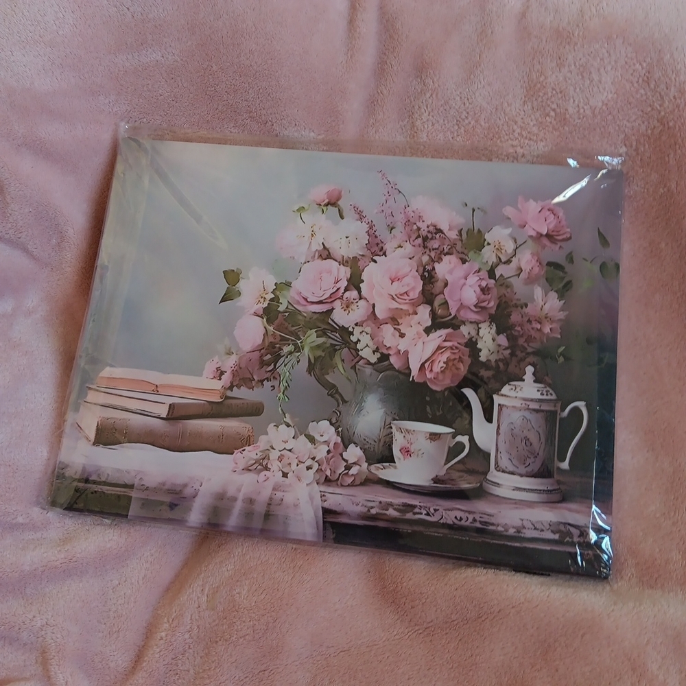 Floral canvas framed new canvas